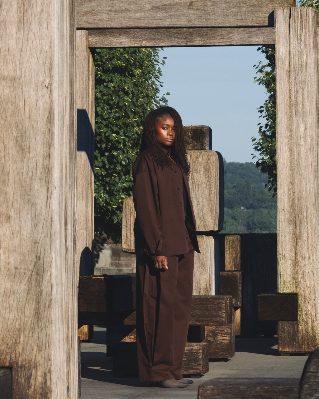 Side Pleat Trouser | Loam