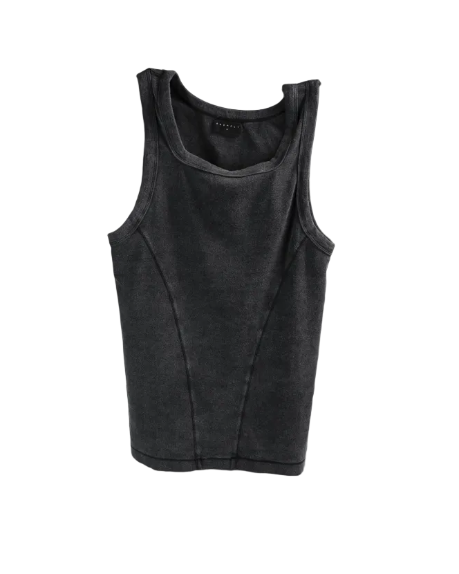 Black Tank top, Square neck tank top, Unique tank top, unisex tank top